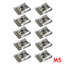 Load image into Gallery viewer, 10pcs Car Spring Steel M4 M5 M6 M8 U Type Clips with Thread 8mm 5mm 6mm 4mm Reed Nuts for Motorcycle Scooter ATV Moped