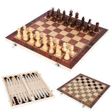 Load image into Gallery viewer, 24cm*24cm 3 in 1 Folding Wooden Chess Board Portable Chess Game Board Wooden Chess Board for Adults Kids Gift Family Game