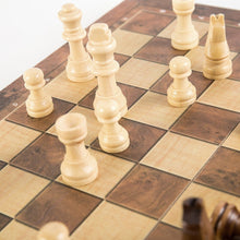 Load image into Gallery viewer, 24cm*24cm 3 in 1 Folding Wooden Chess Board Portable Chess Game Board Wooden Chess Board for Adults Kids Gift Family Game