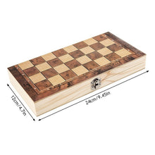Load image into Gallery viewer, 24cm*24cm 3 in 1 Folding Wooden Chess Board Portable Chess Game Board Wooden Chess Board for Adults Kids Gift Family Game
