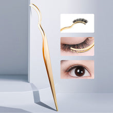 Load image into Gallery viewer, Stainless Steel Widened Curved False Eyelash Tweezer Portable Convenient False Eyelash Auxiliary Clip Beauty Makeup Tool