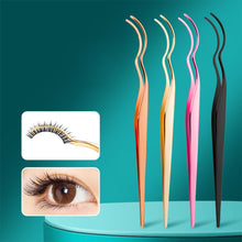 Load image into Gallery viewer, Stainless Steel Widened Curved False Eyelash Tweezer Portable Convenient False Eyelash Auxiliary Clip Beauty Makeup Tool