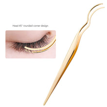Load image into Gallery viewer, Stainless Steel Widened Curved False Eyelash Tweezer Portable Convenient False Eyelash Auxiliary Clip Beauty Makeup Tool