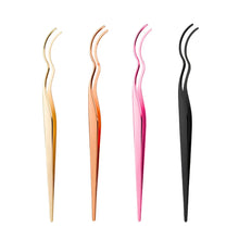 Load image into Gallery viewer, Stainless Steel Widened Curved False Eyelash Tweezer Portable Convenient False Eyelash Auxiliary Clip Beauty Makeup Tool