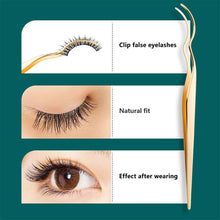 Load image into Gallery viewer, Stainless Steel Widened Curved False Eyelash Tweezer Portable Convenient False Eyelash Auxiliary Clip Beauty Makeup Tool
