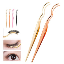 Load image into Gallery viewer, Stainless Steel Widened Curved False Eyelash Tweezer Portable Convenient False Eyelash Auxiliary Clip Beauty Makeup Tool