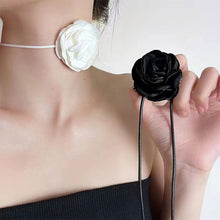Load image into Gallery viewer, Personalized Handmade Camellia Necklace Long DIY Camellia Flower Choker Large Flower Women Elegant Female Neckchain Jewelry