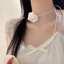 Load image into Gallery viewer, Personalized Handmade Camellia Necklace Long DIY Camellia Flower Choker Large Flower Women Elegant Female Neckchain Jewelry