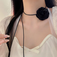 Load image into Gallery viewer, Personalized Handmade Camellia Necklace Long DIY Camellia Flower Choker Large Flower Women Elegant Female Neckchain Jewelry