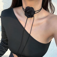 Load image into Gallery viewer, Personalized Handmade Rose Necklace Long DIY Rose Flower Choker Large Flower Women Elegant Female Neckchain Jewelry