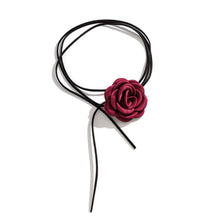 Load image into Gallery viewer, Personalized Handmade Rose Necklace Long DIY Rose Flower Choker Large Flower Women Elegant Female Neckchain Jewelry
