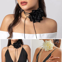 Load image into Gallery viewer, Fashion Rose Necklace Long DIY Camellia Flower Fleece Choker Large Flower Women Elegant Women Neckchain Jewelry