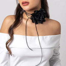 Load image into Gallery viewer, Fashion Rose Necklace Long DIY Camellia Flower Fleece Choker Large Flower Women Elegant Women Neckchain Jewelry