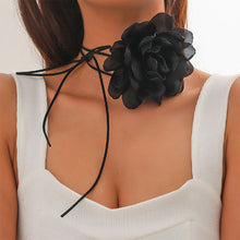 Load image into Gallery viewer, Fashion Rose Necklace Long DIY Camellia Flower Fleece Choker Large Flower Women Elegant Women Neckchain Jewelry