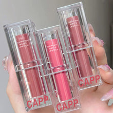 Load image into Gallery viewer, Velvet Matte Lipstick Transparent Acrylic Waterproof Sweatproof Long-lasting Non-fading Nude Lip Gloss Lip Makeup Cosmetics