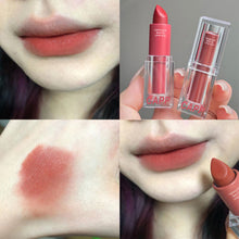Load image into Gallery viewer, Velvet Matte Lipstick Transparent Acrylic Waterproof Sweatproof Long-lasting Non-fading Nude Lip Gloss Lip Makeup Cosmetics