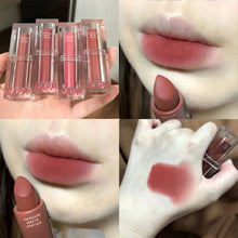 Load image into Gallery viewer, Velvet Matte Lipstick Transparent Acrylic Waterproof Sweatproof Long-lasting Non-fading Nude Lip Gloss Lip Makeup Cosmetics