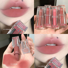 Load image into Gallery viewer, Velvet Matte Lipstick Transparent Acrylic Waterproof Sweatproof Long-lasting Non-fading Nude Lip Gloss Lip Makeup Cosmetics