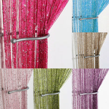Load image into Gallery viewer, 100x200cm Glitter Door String Living Room String Curtain Shiny Tassel Silver Line Cortinas Valance for Window Home Decoration