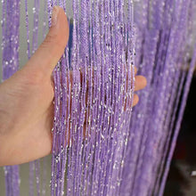 Load image into Gallery viewer, 100x200cm Glitter Door String Living Room String Curtain Shiny Tassel Silver Line Cortinas Valance for Window Home Decoration