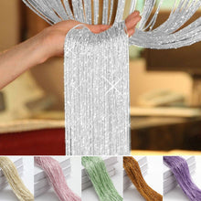Load image into Gallery viewer, 100x200cm Glitter Door String Living Room String Curtain Shiny Tassel Silver Line Cortinas Valance for Window Home Decoration