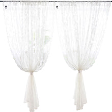 Load image into Gallery viewer, Floral Black White Lace Window Curtain Door Curtain Living Room Bedroom Drapes Sperate Curtains Home Decor Organza