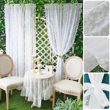 Load image into Gallery viewer, Floral Black White Lace Window Curtain Door Curtain Living Room Bedroom Drapes Sperate Curtains Home Decor Organza
