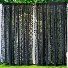 Load image into Gallery viewer, Floral Black White Lace Window Curtain Door Curtain Living Room Bedroom Drapes Sperate Curtains Home Decor Organza