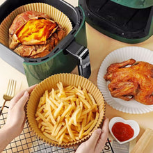 Load image into Gallery viewer, 50/100pcs 16cm Air Fryer Disposable Round Baking Papers Air Fryer Liners Non-Stick Steamer Oil Paper Liners Kitchen Accessories