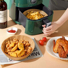 Load image into Gallery viewer, 50/100pcs 16cm Air Fryer Disposable Round Baking Papers Air Fryer Liners Non-Stick Steamer Oil Paper Liners Kitchen Accessories