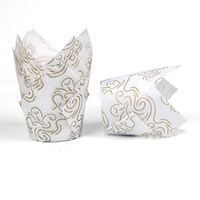 Load image into Gallery viewer, 50Pcs/Set Newspaper Style Muffin Cupcake Liner Paper Cups Caissettes Tulip Baking Cup Cake Wrapper Wedding Birthday Party Decor