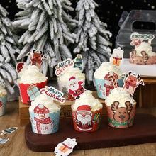 Load image into Gallery viewer, 50Pcs/Set Christmas Muffin Cupcake Liner Paper Cups Baking Cup Cake Wrapper Cake Toppers Decoration Christmas New Year Party Decor