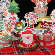 Load image into Gallery viewer, 50Pcs/Set Christmas Muffin Cupcake Liner Paper Cups Baking Cup Cake Wrapper Cake Toppers Decoration Christmas New Year Party Decor