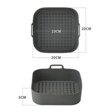Load image into Gallery viewer, 20cm Air Fryer Silicone Square Baking Tray Non-Stick Steamer Liners Reusable Air Fryer Basket Home Kitchen Pizza Mat Grill Accessories
