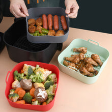 Load image into Gallery viewer, 20cm Air Fryer Silicone Square Baking Tray Non-Stick Steamer Liners Reusable Air Fryer Basket Home Kitchen Pizza Mat Grill Accessories