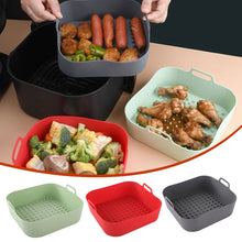 Load image into Gallery viewer, 20cm Air Fryer Silicone Square Baking Tray Non-Stick Steamer Liners Reusable Air Fryer Basket Home Kitchen Pizza Mat Grill Accessories