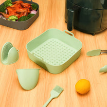 Load image into Gallery viewer, 20cm Air Fryer Silicone Square Baking Tray Non-Stick Steamer Liners Reusable Air Fryer Basket Home Kitchen Pizza Mat Grill Accessories