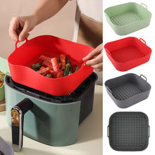 Load image into Gallery viewer, 20cm Air Fryer Silicone Square Baking Tray Non-Stick Steamer Liners Reusable Air Fryer Basket Home Kitchen Pizza Mat Grill Accessories