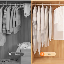Load image into Gallery viewer, Dustproof Garment Covers Bags with Zip Reusable Clothes Storage Bag Waterproof Hanging Clothes Cover Clear Garment Bag