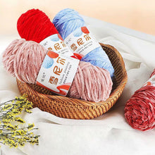 Load image into Gallery viewer, 100g/Roll Polyester Velvet Yarn Hand-Knitting Thread Soft Warm DIY Cotton Threads Plush Yarn Soft Chenille Yarn