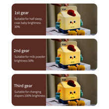 Load image into Gallery viewer, Cartoon Milk Box Silicone LED Night Light Pat Sensor Rechargeable Lamp Kids Bedroom Decor Night Lamp Birthday Valentine's Day Gifts