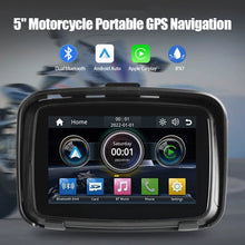 Load image into Gallery viewer, 5Inch Motorcycle Portable GPS Navigation Built-in Carplay/Android Auto Display Wireless GPS Screen Apple Waterproof IPX7