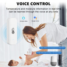 Load image into Gallery viewer, WIFI Smart Temperature And Humidity Sensor Indoor Environment Detector Battery Powered App Monitoring For Alexa Google Home Voice