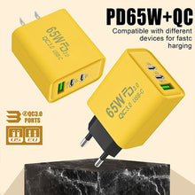 Load image into Gallery viewer, PD 65W Smart Phone Fast Charger Dual Type-C+ Single USB Interface EU&US Standard Adapters