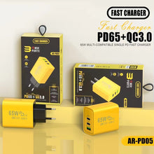 Load image into Gallery viewer, PD 65W Smart Phone Fast Charger Dual Type-C+ Single USB Interface EU&US Standard Adapters