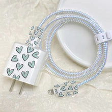 Load image into Gallery viewer, 1 Set Apple 18/20W Fast Charger Data Cable Protective Case With Heart Smiley Face Butterfly Flower Pattern TPU Protective Case For Apple 12 13 11 Promax 14 Plus