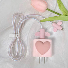 Load image into Gallery viewer, Charger Protection 4-Piece Set Love Angel Wing Pattern Data Cable Soft Silicone Cover For Apple 18W/20W/30W Original Charging Head And Data Cable