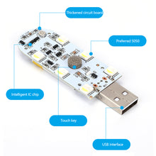 Load image into Gallery viewer, USB 6LED Colorful Car Touch Roof Ceiling Lights Indoor Interior Atmosphere Lighting Lamp Night Light Hand Reading Light Lamp