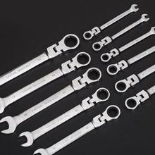 Load image into Gallery viewer, 1Pcs Flexible Pivoting Head Ratchet Wrench Spanner Garage Metric hand Tool 6mm-19mm For Auto and Home Repair