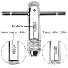 Load image into Gallery viewer, M3-M8 Adjustable Ratchet Wrench 5pcs Hand Tap Tapping Forward and Reverse Tapping Hand Tool Accessory Set